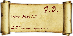 Feke Dezső névjegykártya